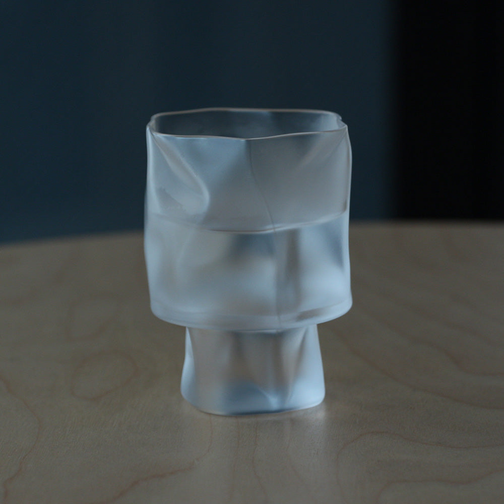 Kimura Glass COM Crumple Wine Glass S – Frosted, Tokyo Japan
