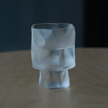 Kimura Glass COM Crumple Wine Glass S – Frosted, Tokyo Japan