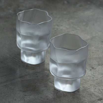 Kimura Glass COM Crumple Wine Glass S – Frosted, Tokyo Japan