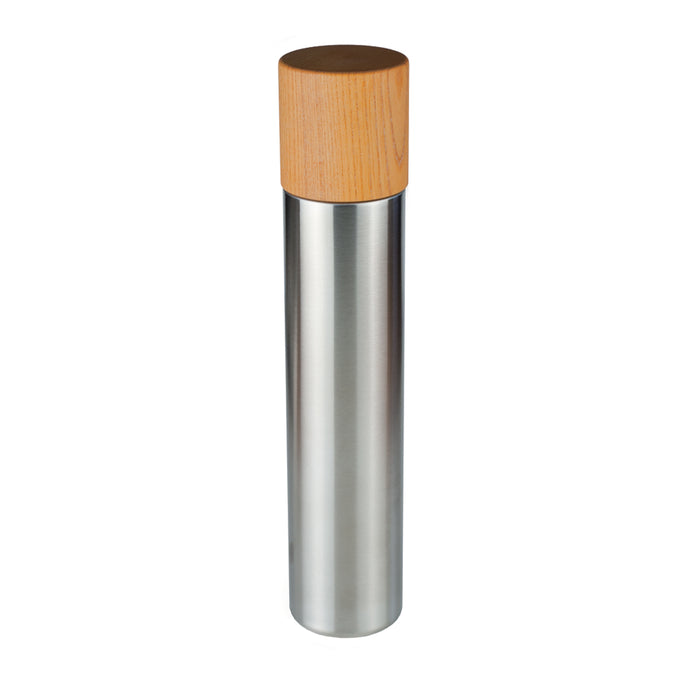 Thermos bottle with wooden cup / L