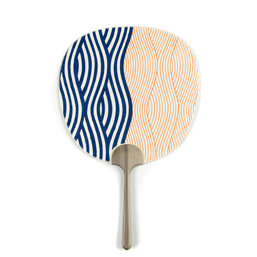 Load image into Gallery viewer, Paper Fan / Wood Block Print / Wave
