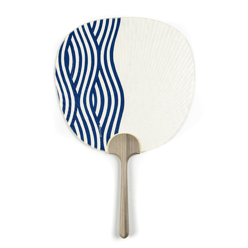 Load image into Gallery viewer, Paper Fan / Wood Block Print / Wave
