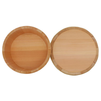 Yamaichi Paulownia Rice Container with Bamboo Hoop “Ohitsu” – 18cm, Kiso Nagano Japan