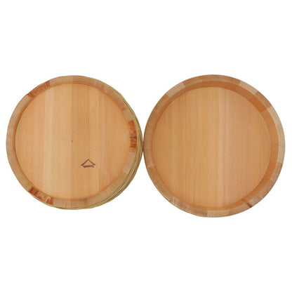 Yamaichi Paulownia Rice Container with Bamboo Hoop “Ohitsu” – 18cm, Kiso Nagano Japan