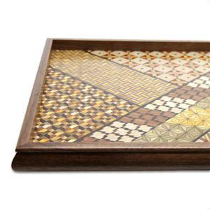 Load image into Gallery viewer, Hakone Wood Mosaic Work Wooden Tray / Mix / L
