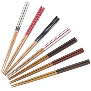 Diamond cut sharpened chopsticks / white x red