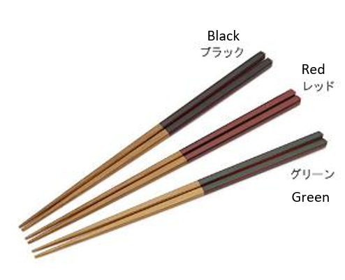 Diamond cut sharpened chopsticks / red x white