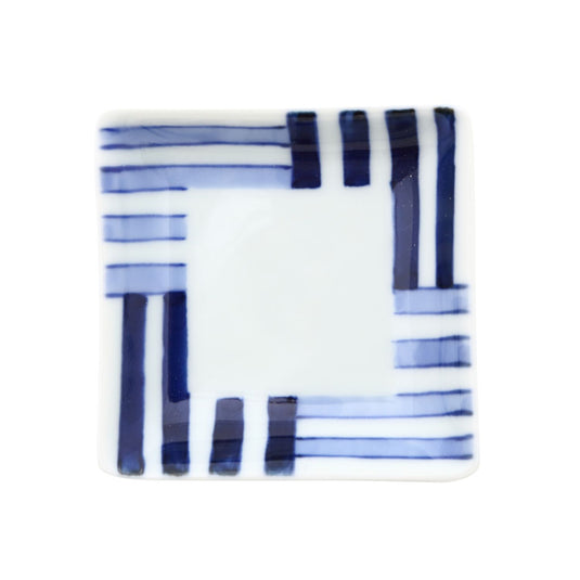 Mamezara(Small Plate) / Square / Tokusa Bicolor